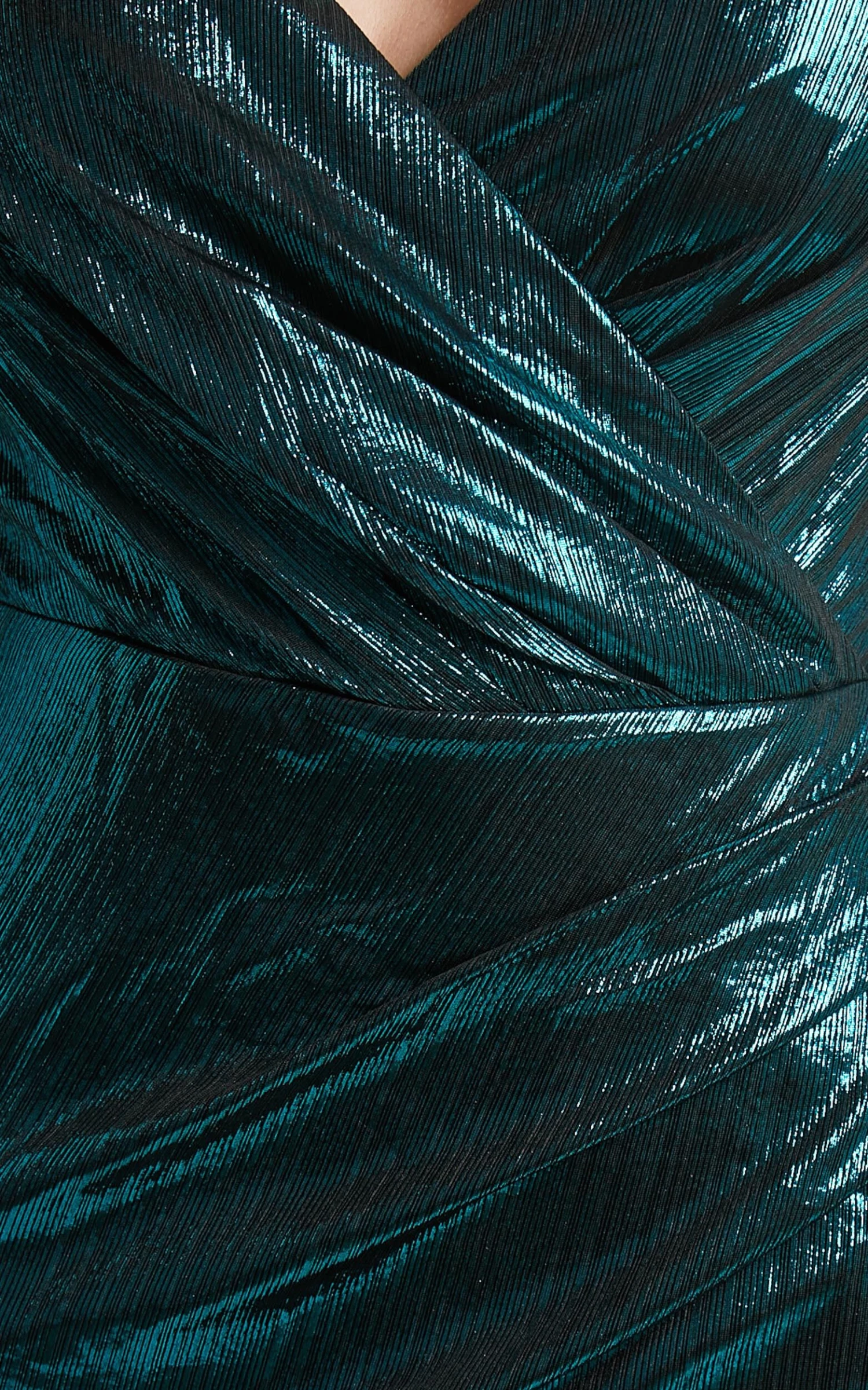 Showpo Kiyra Midi Dress - Metallic Jersey Chain Strap V Neck Dress In Teal 7 Showpo Kiyra Midi Dress - Metallic Jersey Chain Strap V Neck Dress In Teal - Image 7