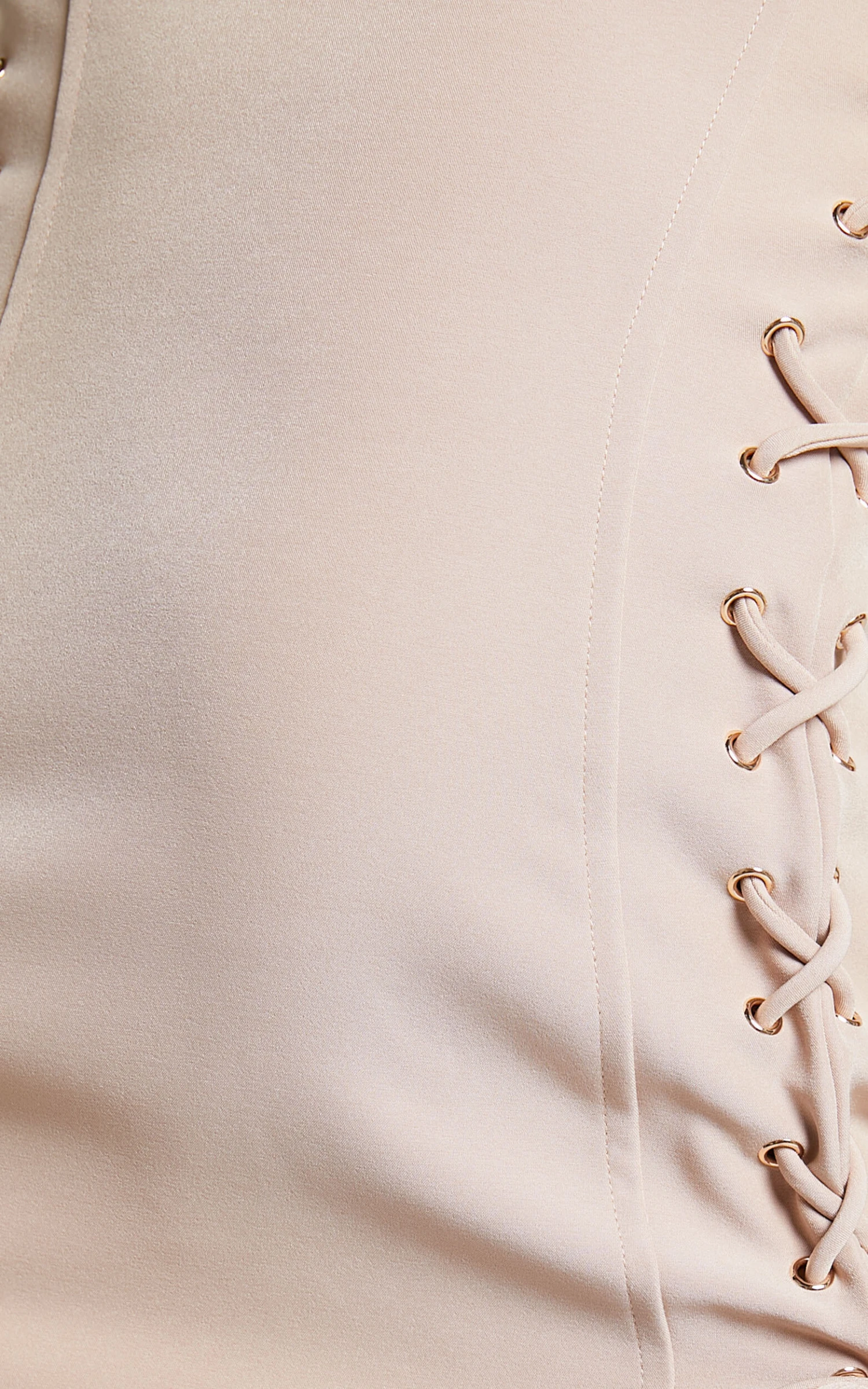 Showpo Kristitah Mini Dress - Lace Up Dress In Natural 9 Showpo Kristitah Mini Dress - Lace Up Dress In Natural - Image 9