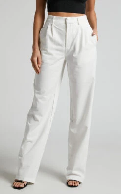 Showpo Lorcan Pants - High Waisted Tailored Pants In White 13 Showpo Lorcan Pants - High Waisted Tailored Pants In White -Showpo Women's Clothing Store LORCAN PANTS HIGH WAISTED TAILORED PANTS IN WHITE 2