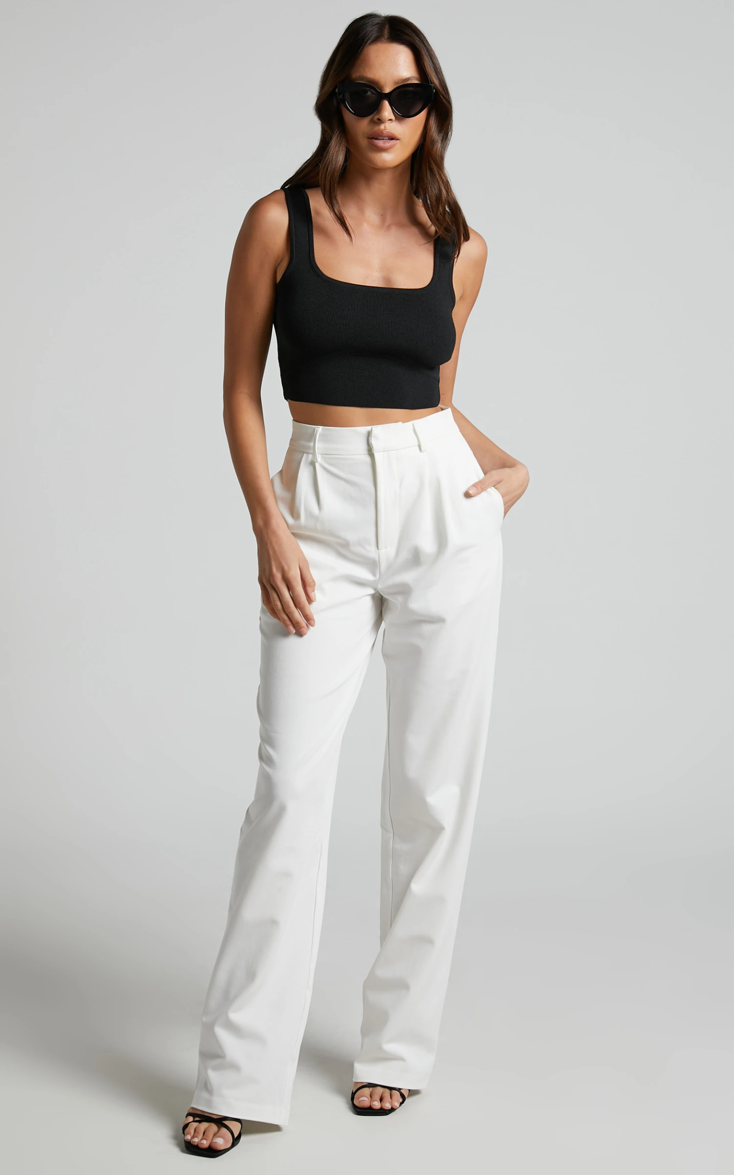 Showpo Lorcan Pants - High Waisted Tailored Pants In White 5 Showpo Lorcan Pants - High Waisted Tailored Pants In White - Image 5
