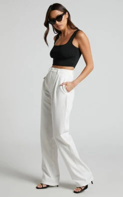 Showpo Lorcan Pants - High Waisted Tailored Pants In White 11 Showpo Lorcan Pants - High Waisted Tailored Pants In White -Showpo Women's Clothing Store LORCAN PANTS HIGH WAISTED TAILORED PANTS IN WHITE 5