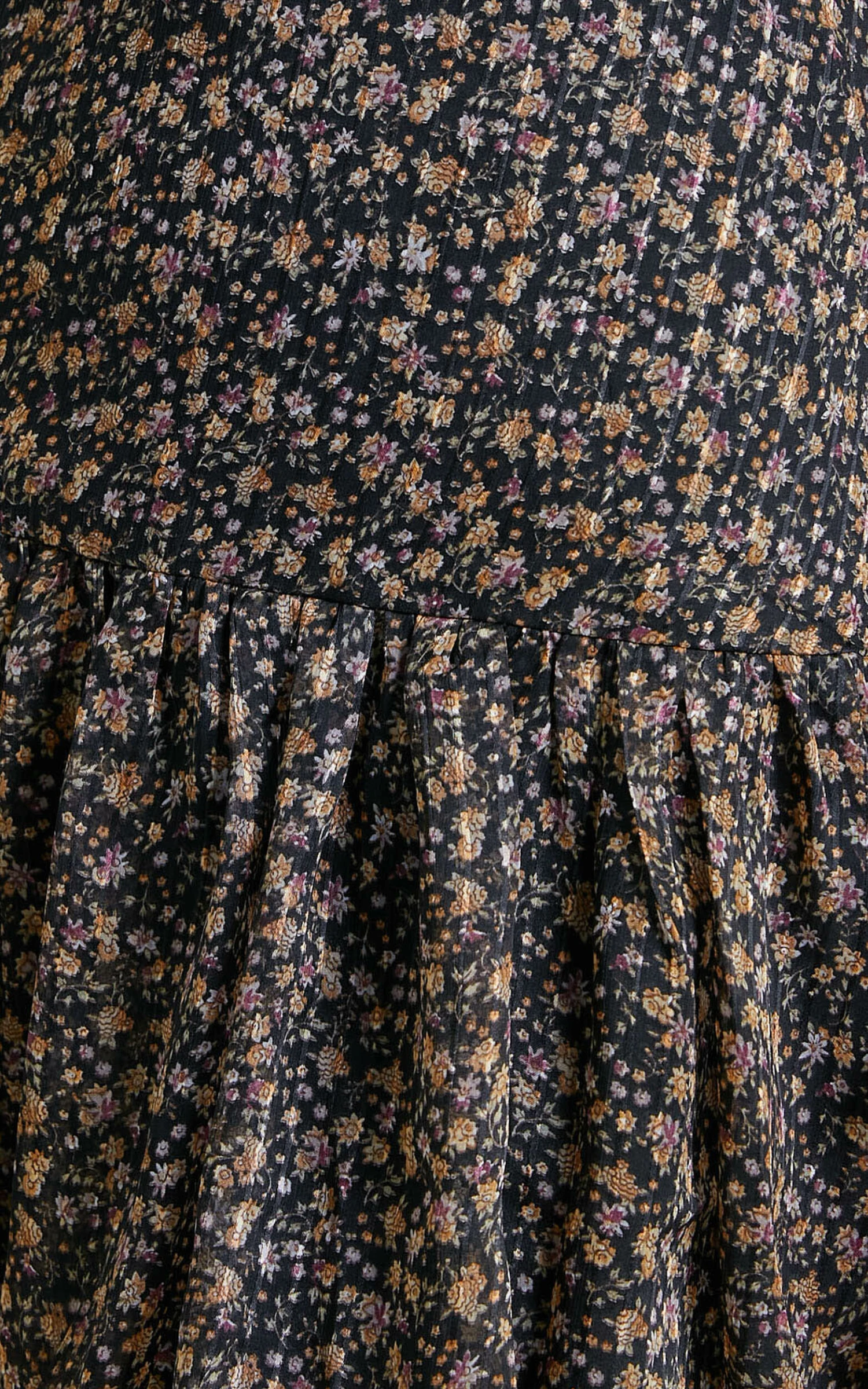 Showpo Laine Long Sleeve Side Cut Out Mini Dress In Black Base Floral - Image 6