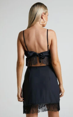 Showpo Lassey Fringe Trim Wrap Skirt In Black 14 Showpo Lassey Fringe Trim Wrap Skirt In Black -Showpo Women's Clothing Store Lassey Fringe Trim Wrap Skirt in Black 6