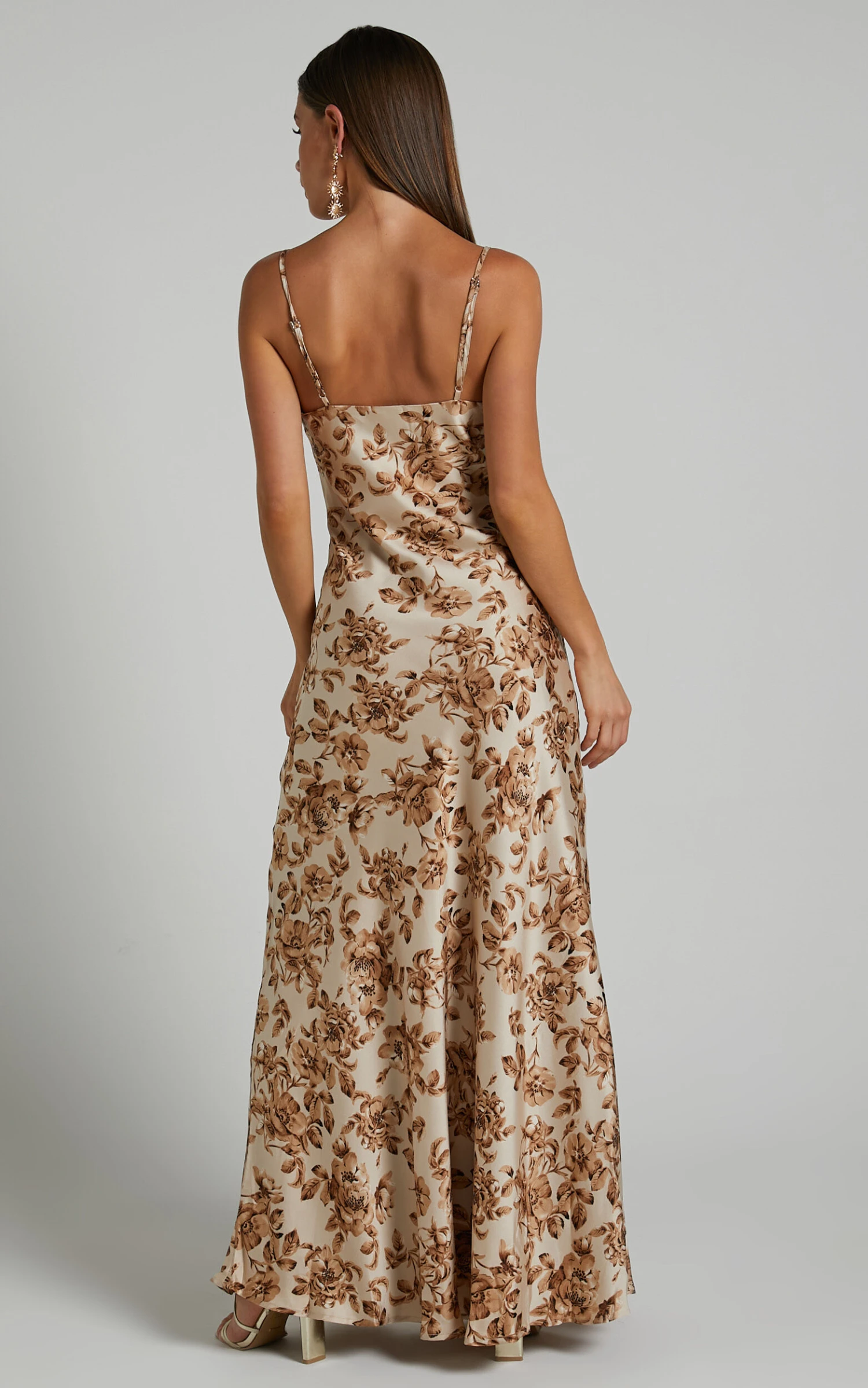 Showpo Legrace Cowl Neck Slip Maxi Dress In Golden Floral - Image 7