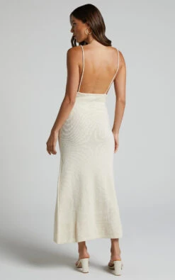 Showpo Leira Midi Dress - Keyhole Detail Low Back Knit Dress In Natural 16 Showpo Leira Midi Dress - Keyhole Detail Low Back Knit Dress In Natural -Showpo Women's Clothing Store Leira Midi Dress Keyhole Detail Low Back Knit Dress in White 5