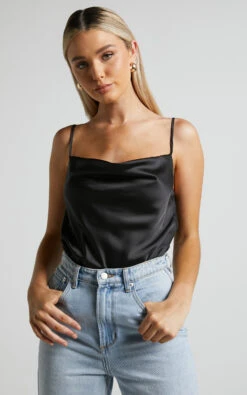 Showpo Lenore Cowl Neck Bodysuit In Black 13 Showpo Lenore Cowl Neck Bodysuit In Black -Showpo Women's Clothing Store Lenore Cowl Neck Bodysuit in Black 2