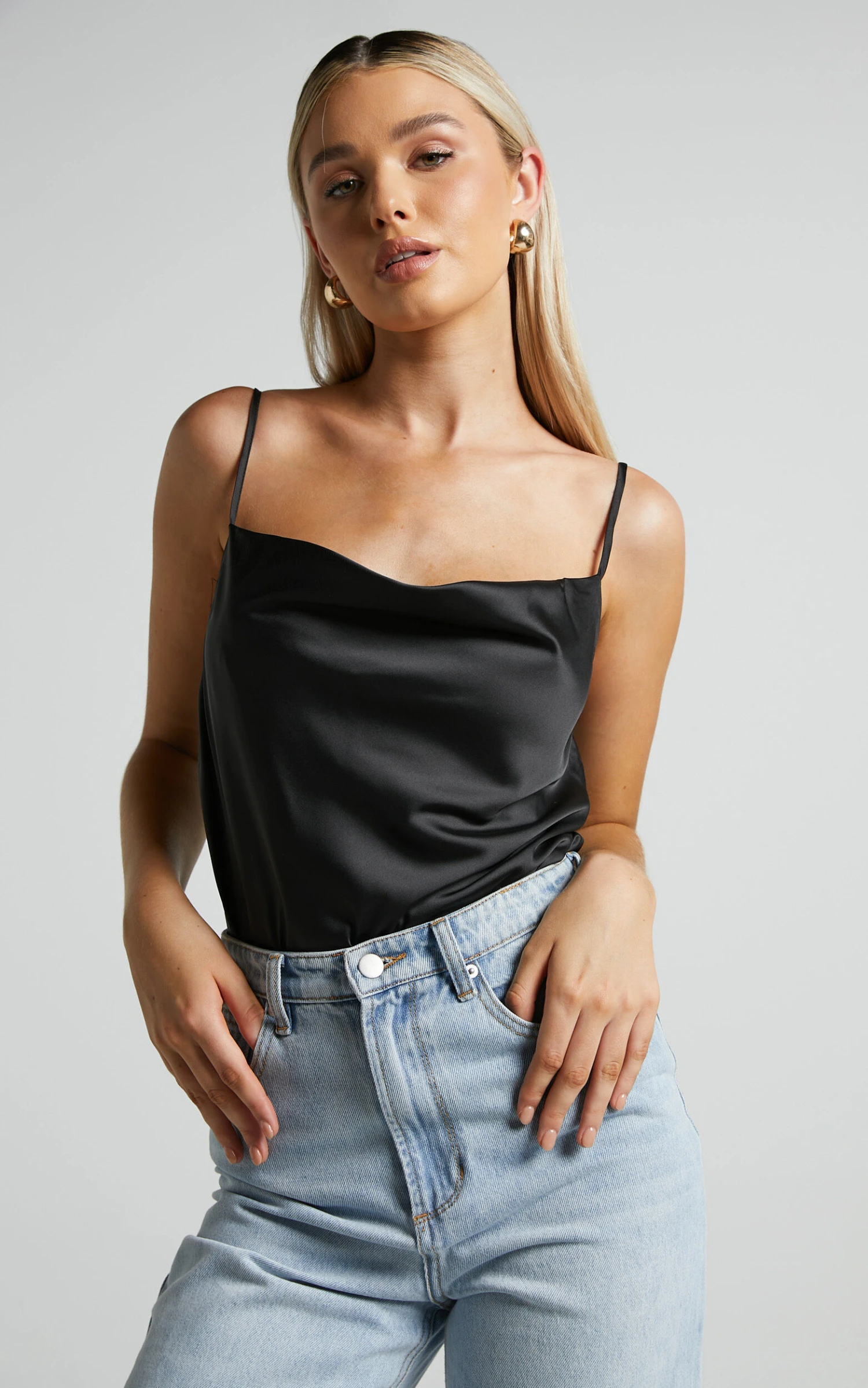 Showpo Lenore Cowl Neck Bodysuit In Black 3 Showpo Lenore Cowl Neck Bodysuit In Black - Image 3