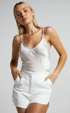 Showpo Leoreen V Neck Satin Cami In Champagne 11 Showpo Leoreen V Neck Satin Cami In Champagne -Showpo Women's Clothing Store Leoreen V Neck Satin Cami in Champagne 8