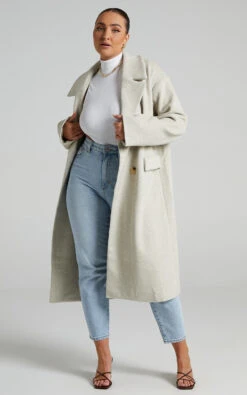 Showpo Libee Double Breasted Longline Coat In Oatmeal 13 Showpo Libee Double Breasted Longline Coat In Oatmeal -Showpo Women's Clothing Store Libee Coat in Oatmeal SO21060031 2