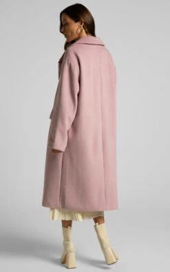 Showpo Libee Double Breasted Longline Coat In Dusty Pink -Showpo Women's Clothing Store Libee Double Breasted Longline Coat in Dusty Pink 07