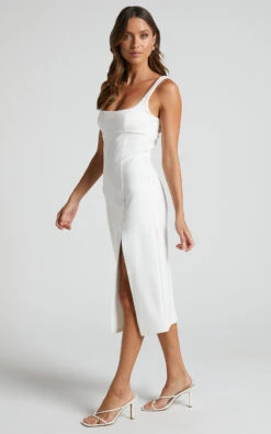 Showpo Lola Midi Dress - Square Neck Thigh Split Dress In Ivory 13 Showpo Lola Midi Dress - Square Neck Thigh Split Dress In Ivory -Showpo Women's Clothing Store Lola Midi Dress Square Neck Thigh Split Dress in Ivory 2