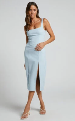 Showpo Lola Midi Dress - Square Neck Thigh Split Dress In Pale Blue 15 Showpo Lola Midi Dress - Square Neck Thigh Split Dress In Pale Blue -Showpo Women's Clothing Store Lola Midi Dress Square Neck Thigh Split Dress in Pale Blue 6