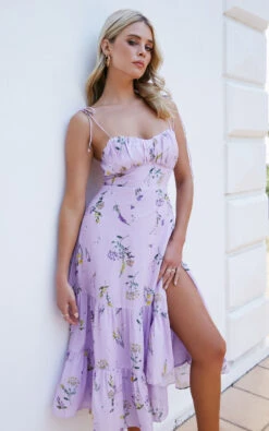 Showpo Monaco Sweetheart Midi Dress In Lavender Botanical Floral 12 Showpo Monaco Sweetheart Midi Dress In Lavender Botanical Floral -Showpo Women's Clothing Store Look 5 097 252812529
