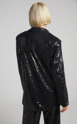 Showpo Looma Sequin Relaxed Fit Blazer In Black 16 Showpo Looma Sequin Relaxed Fit Blazer In Black -Showpo Women's Clothing Store Looma Sequin Relaxed Fit Blazer in Black 2528SO22060005022529 7