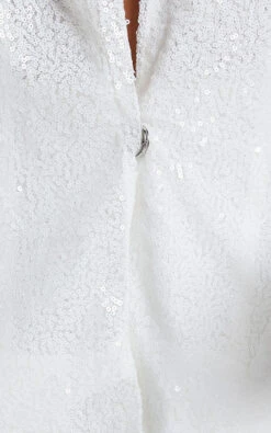 Showpo Looma Sequin Relaxed Fit Blazer In White -Showpo Women's Clothing Store Looma Sequin Relaxed Fit Blazer in White 6