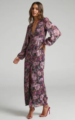 Showpo Lorelei V Neck Balloon Sleeve Maxi Dress In Harvest Floral 9 Showpo Lorelei V Neck Balloon Sleeve Maxi Dress In Harvest Floral -Showpo Women's Clothing Store Lorelei V Neck Balloon Sleeve Maxi Dress in Harvest Floral 2528SD21020061022529 2