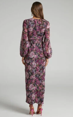 Showpo Lorelei V Neck Balloon Sleeve Maxi Dress In Harvest Floral 10 Showpo Lorelei V Neck Balloon Sleeve Maxi Dress In Harvest Floral -Showpo Women's Clothing Store Lorelei V Neck Balloon Sleeve Maxi Dress in Harvest Floral 2528SD21020061022529 3