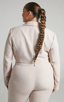 Showpo Lorena Cropped Double Breasted Blazer In Stone 16 Showpo Lorena Cropped Double Breasted Blazer In Stone -Showpo Women's Clothing Store Lorena CROPPED SUIT JACKET in stone 2528SO22070002012529 5