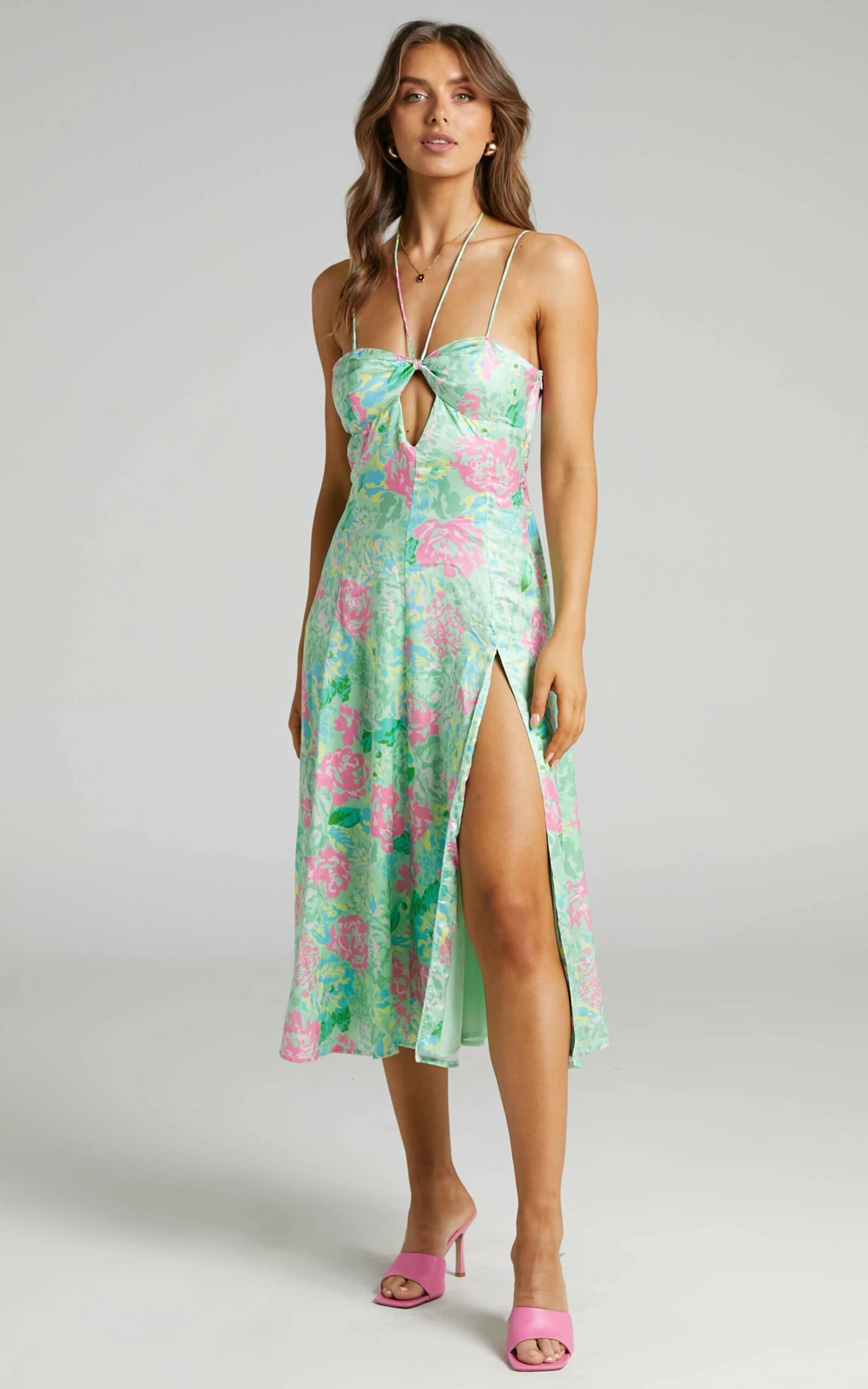 Showpo Lousine Halter Neckline Midi Dress In Neon Dreamer 7 Showpo Lousine Halter Neckline Midi Dress In Neon Dreamer - Image 7