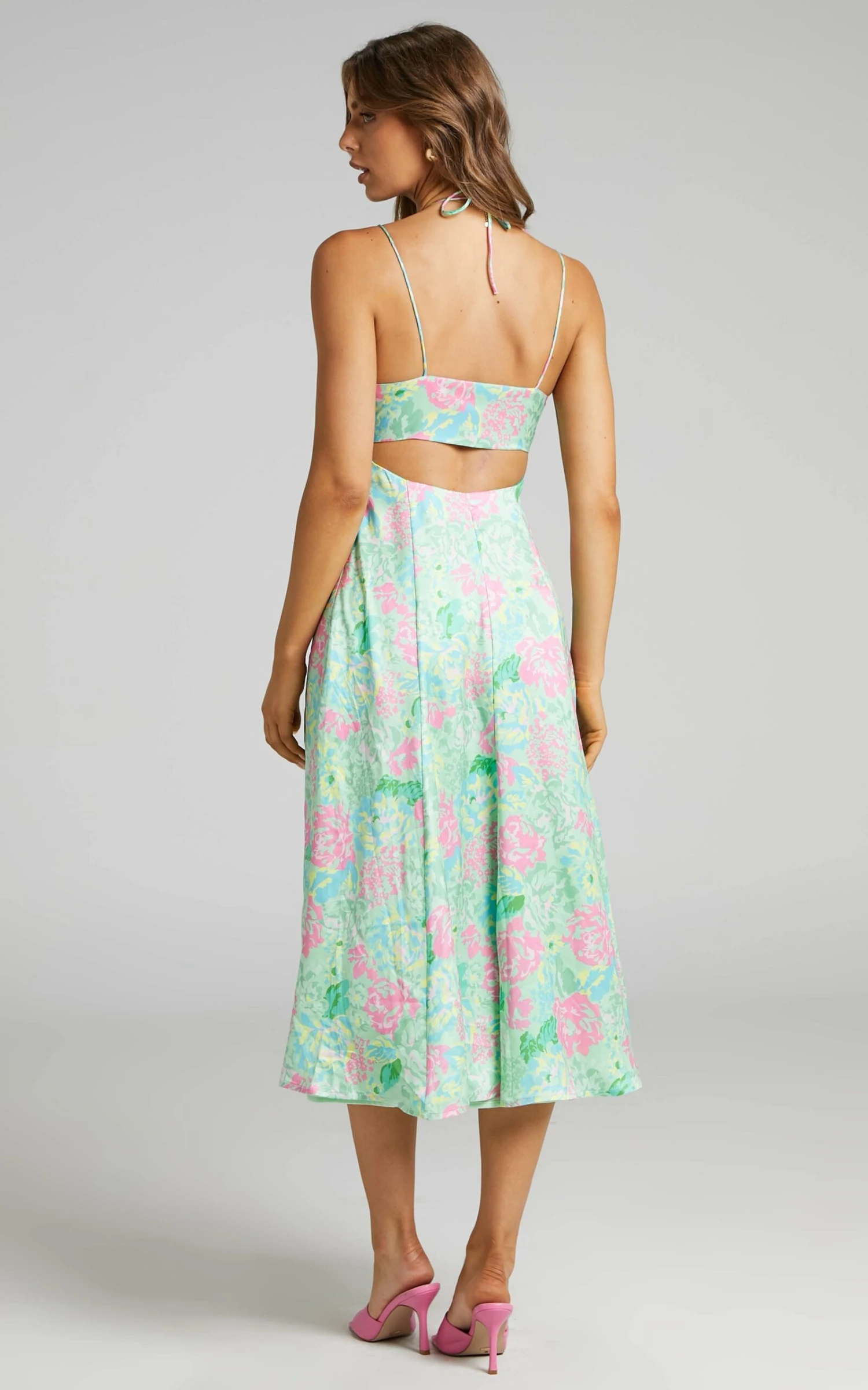 Showpo Lousine Halter Neckline Midi Dress In Neon Dreamer 8 Showpo Lousine Halter Neckline Midi Dress In Neon Dreamer - Image 8