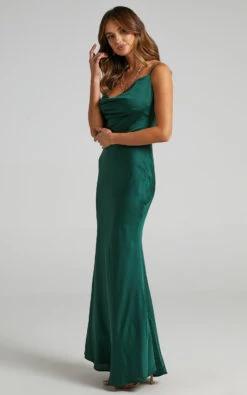 Showpo Lunaria Cowl Mermaid Maxi Slip Dress In Emerald Satin 12 Showpo Lunaria Cowl Mermaid Maxi Slip Dress In Emerald Satin -Showpo Women's Clothing Store Lunaria Dress in Emerald Satin SD20120052 4