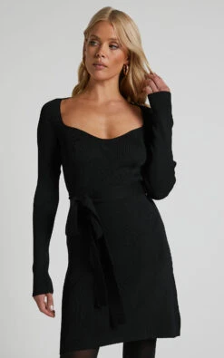 Showpo Lynna Long Sleeve Bodycon Mini Dress In Black 12 Showpo Lynna Long Sleeve Bodycon Mini Dress In Black -Showpo Women's Clothing Store Lynna Long Sleeve Bodycon Mini Dress in Black 4