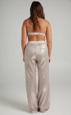 Showpo Sharleez Glitter High Waisted Tailored Wide Leg Pant In Rose Gold -Showpo Women's Clothing Store MIKAYLA X ANTHONY X XXXXX 03.12.2159473 1PLEASE EDIT 4