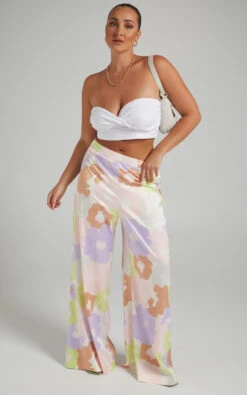 Showpo Leighton High Waisted Wide Leg Pants In Lumiere Floral -Showpo Women's Clothing Store MIKAYLA X LUCY X ANTHONY 01.11.2134484
