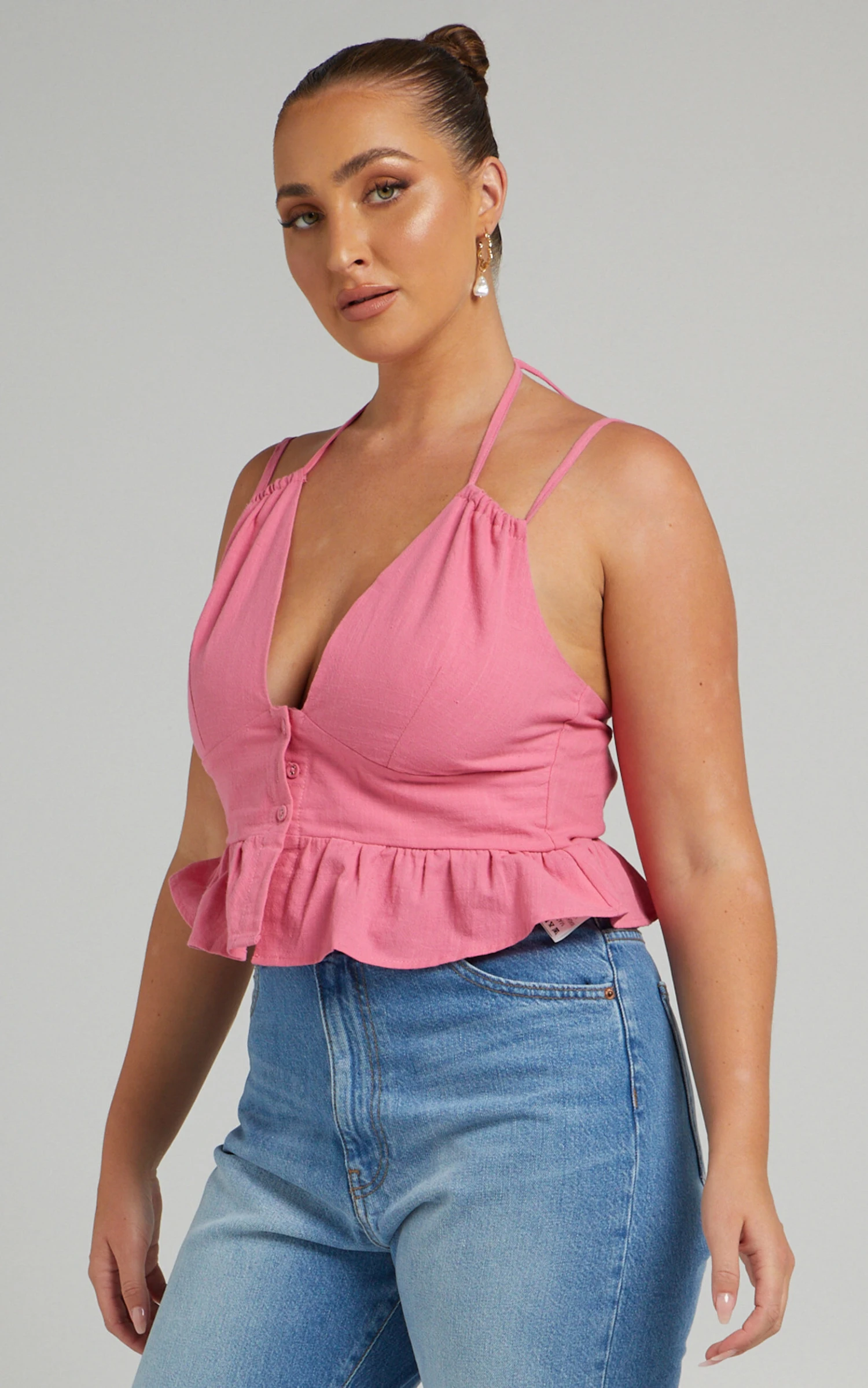 Showpo Evangie Double Strap Peplum Top In Pink 8 Showpo Evangie Double Strap Peplum Top In Pink - Image 8
