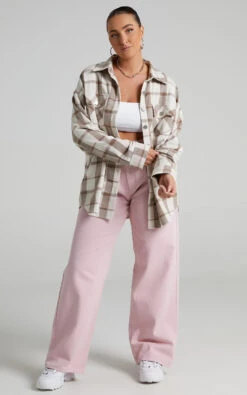 Showpo Maddyson Check Shacket In Brown Check -Showpo Women's Clothing Store Maddyson Check Shacket in Brown Check ST21050007 1