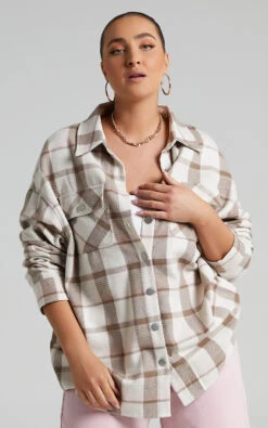 Showpo Maddyson Check Shacket In Brown Check -Showpo Women's Clothing Store Maddyson Check Shacket in Brown Check ST21050007 11