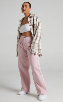 Showpo Maddyson Check Shacket In Brown Check -Showpo Women's Clothing Store Maddyson Check Shacket in Brown Check ST21050007 4