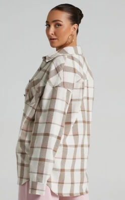 Showpo Maddyson Check Shacket In Brown Check -Showpo Women's Clothing Store Maddyson Check Shacket in Brown Check ST21050007 5