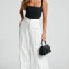 Showpo Maida Pants - High Waisted Wide Leg Pants In White