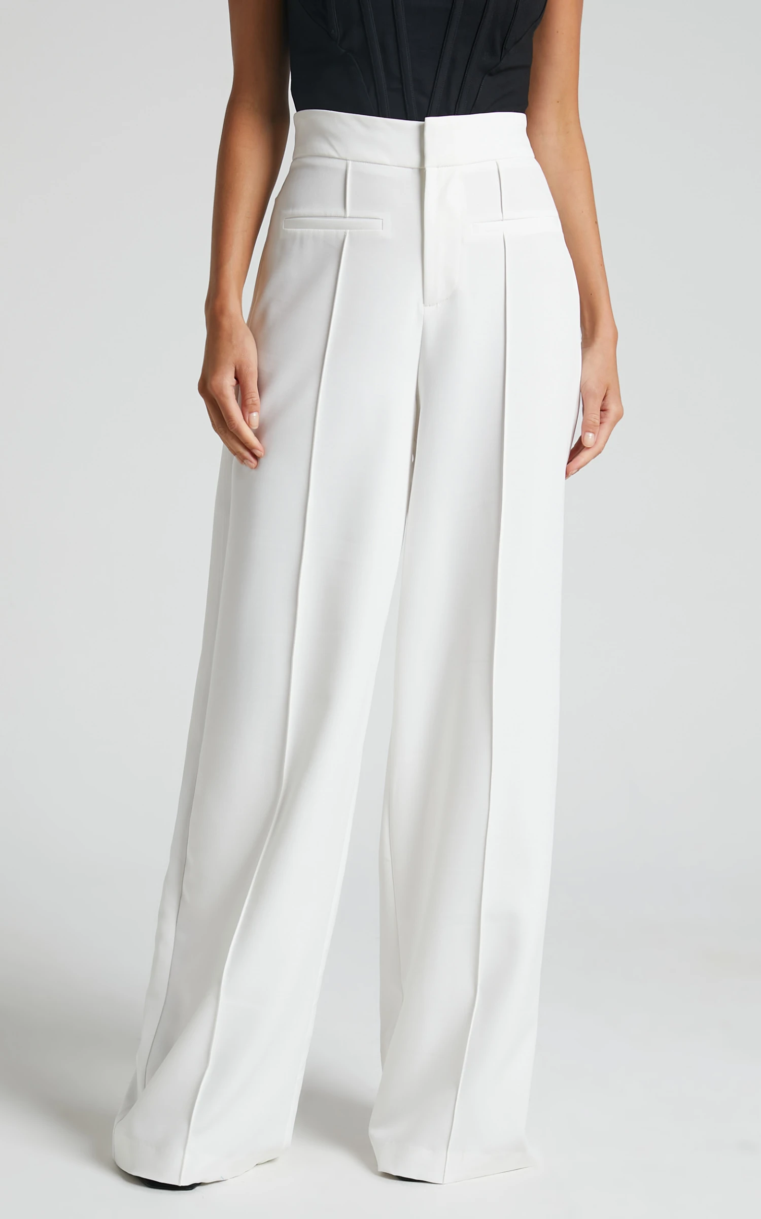 Showpo Maida Pants - High Waisted Wide Leg Pants In White 3 Showpo Maida Pants - High Waisted Wide Leg Pants In White - Image 3