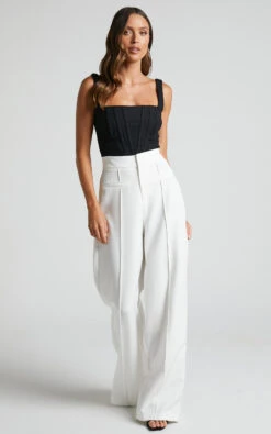 Showpo Maida Pants - High Waisted Wide Leg Pants In White 12 Showpo Maida Pants - High Waisted Wide Leg Pants In White -Showpo Women's Clothing Store Maida Wide Leg Pants in White 2