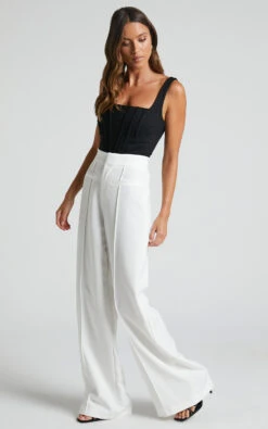Showpo Maida Pants - High Waisted Wide Leg Pants In White 14 Showpo Maida Pants - High Waisted Wide Leg Pants In White -Showpo Women's Clothing Store Maida Wide Leg Pants in White 4