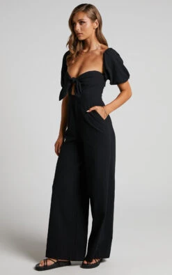 Showpo Maja Front Tie Off Shoulder Jumpsuit In Black 10 Showpo Maja Front Tie Off Shoulder Jumpsuit In Black -Showpo Women's Clothing Store Maja Front Tie Off Shoulder Jumpsuit in Black 2528SP21090005032529 4