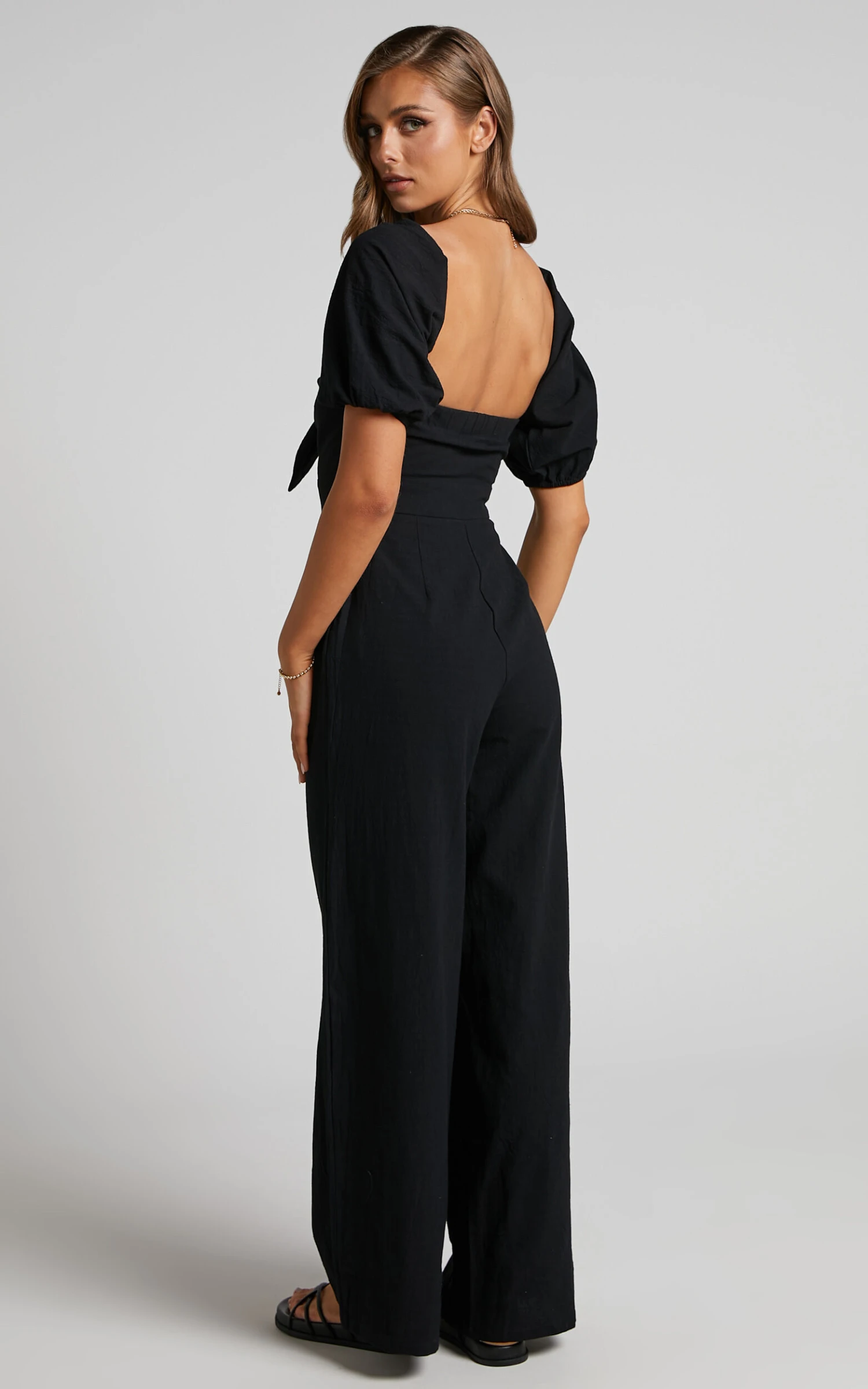 Showpo Maja Front Tie Off Shoulder Jumpsuit In Black 6 Showpo Maja Front Tie Off Shoulder Jumpsuit In Black - Image 6
