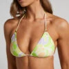 Showpo Majorca Recycled Nylon Triangle String Bikini Top In Fresca Print