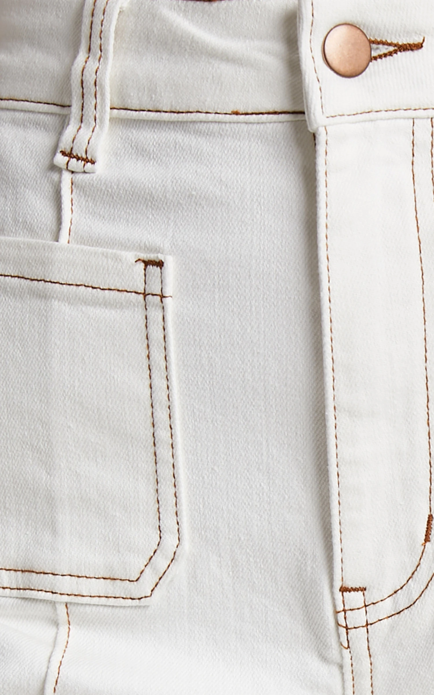 Showpo Malcolm Jeans - Mid Rise Contrast Stitch Flared Jeans In White Denim - Image 8