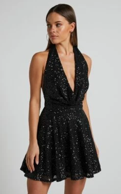 Showpo Malisha Cowl Neck Fit And Flare Mini Dress In Black 13 Showpo Malisha Cowl Neck Fit And Flare Mini Dress In Black -Showpo Women's Clothing Store Malisha Cowl Neck Fit and Flare Mini Dress in Black 4