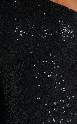 Showpo Malisha One Shoulder Flare Sleeve Mini Dress In Black Sequin 15 Showpo Malisha One Shoulder Flare Sleeve Mini Dress In Black Sequin -Showpo Women's Clothing Store Malisha One shoulder Flare Sleeve Mini Dress in Black 9