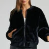 Showpo Mandy Faux Fur Bomber Jacket In Black