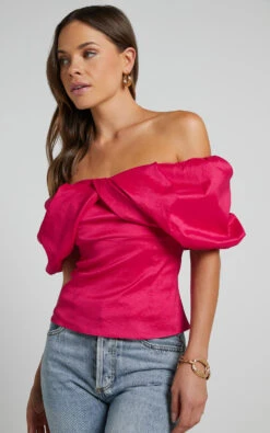 Showpo Marie Top - Off Shoulder Short Puff Sleeve In Hot Pink 13 Showpo Marie Top - Off Shoulder Short Puff Sleeve In Hot Pink -Showpo Women's Clothing Store Marie Top Off Shoulder Short Puff Sleeve in Hot Pink 6