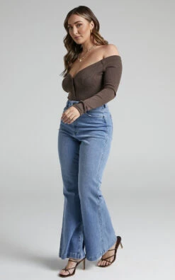 Showpo Mariz Off Shoulder Long Sleeve Bodysuit In Chocolate 8 Showpo Mariz Off Shoulder Long Sleeve Bodysuit In Chocolate -Showpo Women's Clothing Store Mariz Off Shoulder Long Sleeve Bodysuit in Chocolate 2528ST21070076032529 3