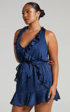 Showpo Marleigh Frill Detail Tie Back Mini Dress In Navy 14 Showpo Marleigh Frill Detail Tie Back Mini Dress In Navy -Showpo Women's Clothing Store Marleigh Frill Detail Tiered Mini Dress in Navy 2528SD22020053022529 4