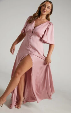 Showpo Maryam Maxi Dress - Button Front Flutter Sleeve Dress In Dusty Pink 14 Showpo Maryam Maxi Dress - Button Front Flutter Sleeve Dress In Dusty Pink -Showpo Women's Clothing Store Maryam Button Front Flutter Sleeve Maxi Dress in Dusty Pink 2528SD22030167022529 8