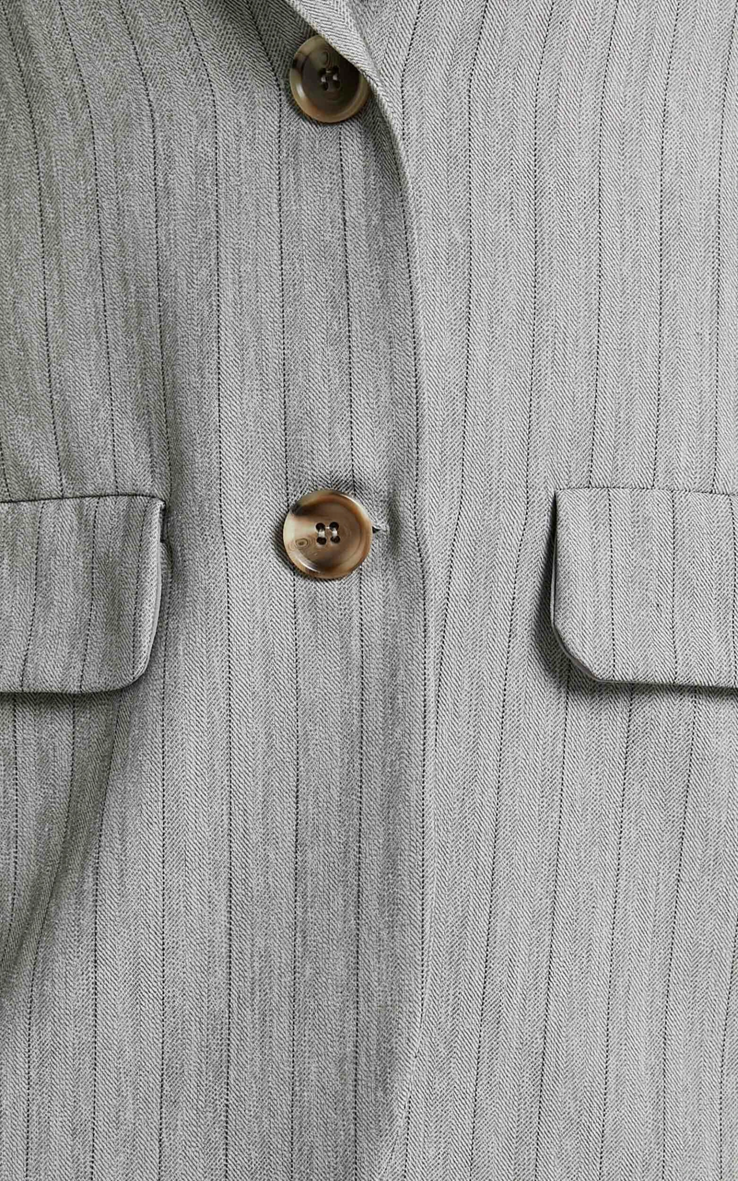 Showpo Maryanne Oversized Blazer In Grey Stripe 9 Showpo Maryanne Oversized Blazer In Grey Stripe - Image 9