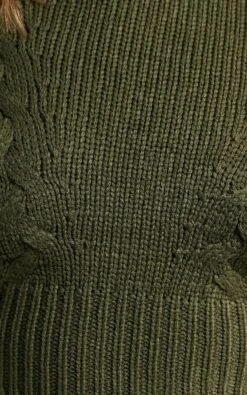 Showpo Maue Long Sleeve Open Back Knit Top In Khaki -Showpo Women's Clothing Store Maue long sleeve open back knit top in Khaki 2528SO22020008012529 5